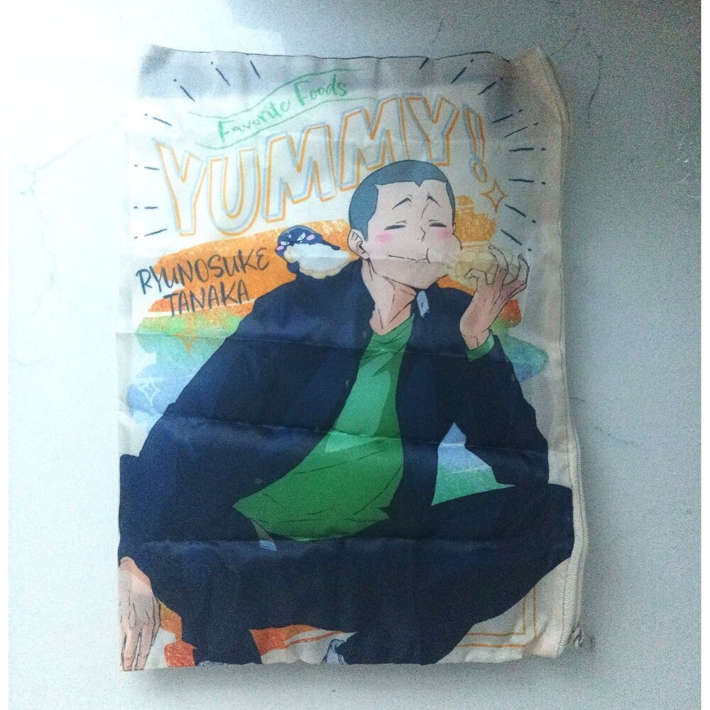 haikyuu!! Ryunosuke Tanaka large flat bag with zipper